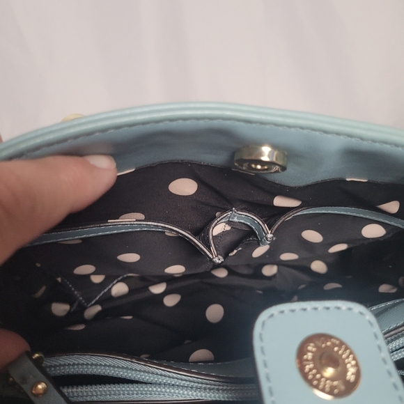 Anne Klein Coast Is Clear Ice Baby Blue Shoulder Bag Gold Hardware - Picture 13 of 15